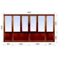 Французский балкон 2700x4600 WDS 70 мм 1-камерный стеклопакет ламинированное
