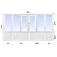 Французский балкон 2700x4600 Elex 70 мм 1-камерный стеклопакет энергосберегающее