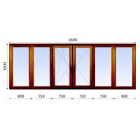 Балкон П-образный 1600x4600 Wintech 70 мм 1-камерный стеклопакет ламинированное