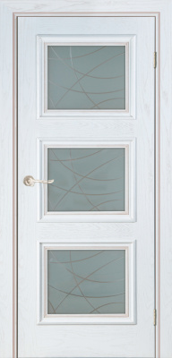 Межкомнатная дверь Квадро-1 Эмаль бронза стекло